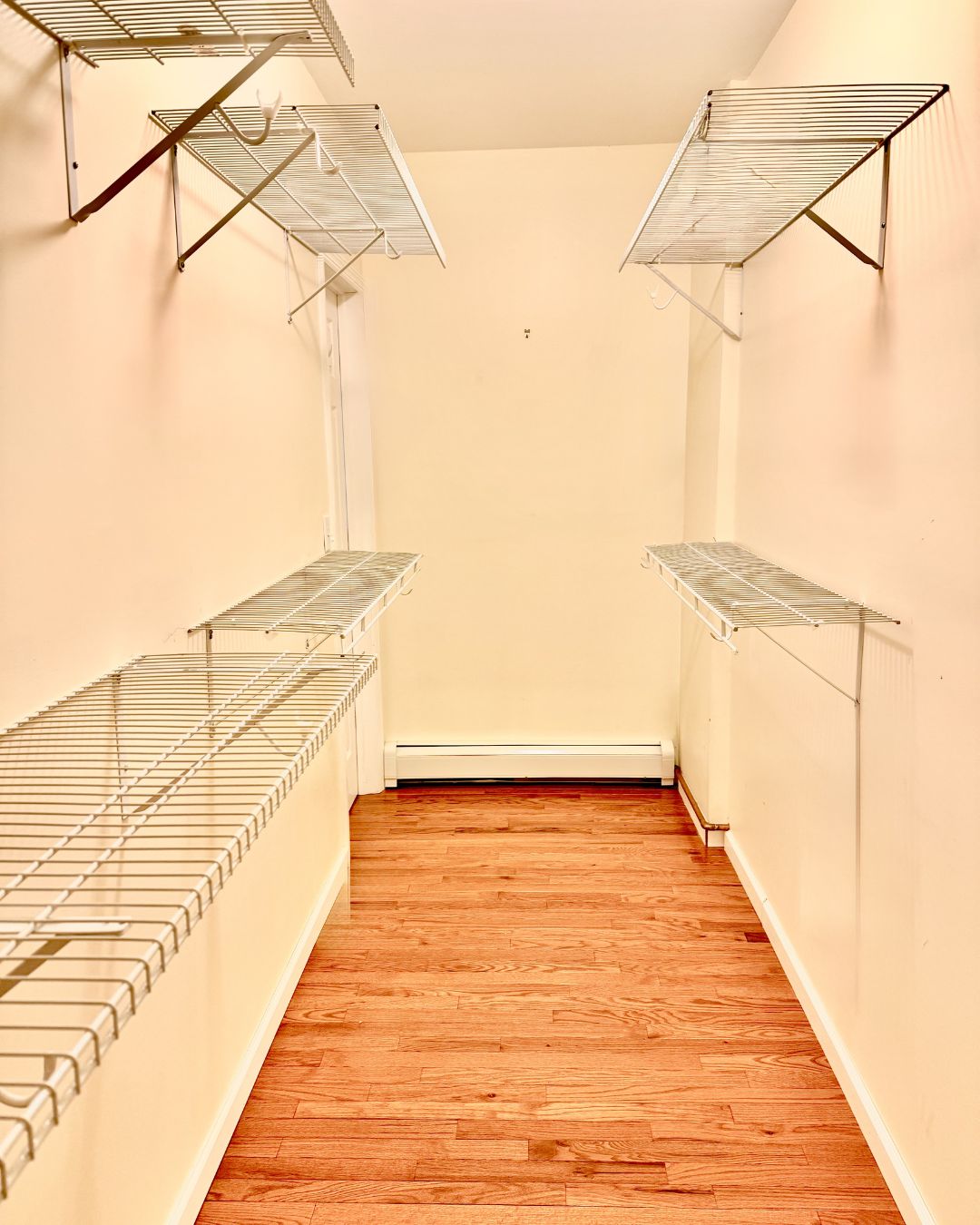 Walk-in closet with storage for longer tournament visits.